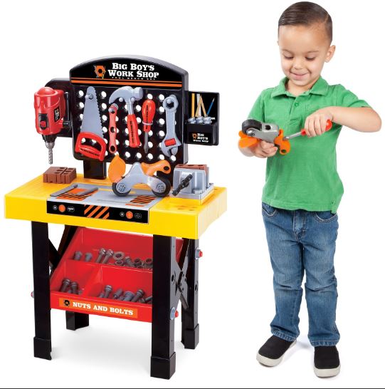 NEW BOY 54-Piece Set Toys Big Kid's Tool Bench Workshop PLAY SET FOR BOYS 