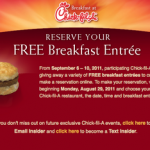 Reserve a FREE Chik-Fil-A Breakfast!
