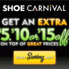 Shoe Carnival October Coupon | Save $5, $10 or $15!