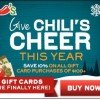 HOT! 10% off Chili’s Gift Card of $100 or more