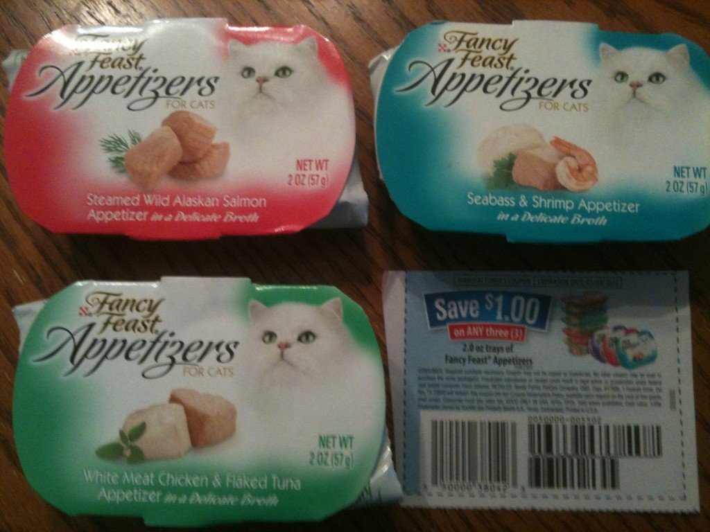 Fancy Feast Appetizers – $.94 each at Walmart with coupon