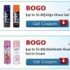 Buy One Get One Free Coupons on Edge or Skintimate Shave Gels