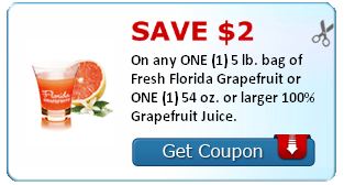HOT!  Save $2.00 on Grapefruit or Grapefruit Juice with coupon