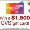 Sweepstakes to enter! $1500 CVS Gift Card, Whirlpool Washer & Dryer, $1000 Cash and MORE Prizes