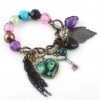 Colorful Beaded Peacock Charm Bracelet $1.83 SHIPPED