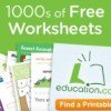 Education.com: Download 10 FREE Printable Worksheets (any age/grade) for FREEE every month