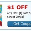 $1/1 Post Sesame Street Cereal and BOGO Spooners Cereal Printable Coupons
