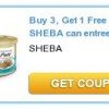 For the Finicky Cat: Buy 3 Sheba Can Entrees Get 1 FREE Coupon!