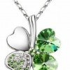 Crystal Four-Leaf Clover Necklace $3.81 SHIPPED | Get now for St. Patty’s Day!