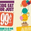 Ryan’s: Kid’s Eat for $.99 in July 5-8pm