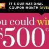 Last Day! National Coupon Month $500 Sweepstakes