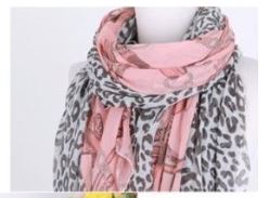 Pink & White Leopard Print Scarf $3.59 shipped