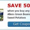 Thanksgiving Coupon: $.50/3 Allen’s Green Beans or Princella Sweet Potatoes
