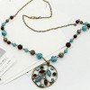 Vintage Black/Turquoise Beaded Leaf Necklace | $1.64 shipped