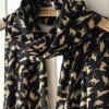 Black and White Cat Pattern Chiffon Scarf $3.03 SHIPPED