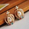 Pearl & Rhinestone Crown Earrings $1.45 SHIPPED
