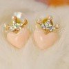 Cute Heart and Crown Rhinestone Earrings just $.59 SHIPPED