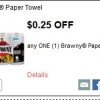 Printable Coupon: $.25 off Brawny Paper Towels