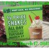Sonic: Half Price Shakes on St. Patrick’s Day 2015