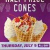 Sonic: 1/2 Priced Ice Cream Cones on Thursday, 7/9