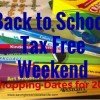 Back-to-School Tax Free Shopping Weekends 2016