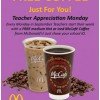 Teachers: FREE Coffee at McDonald’s Every Monday in September