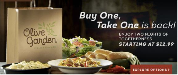 Olive Garden Buy One Entree Get One To Go For Free Saving