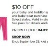 Kohl’s: $10 off $30 Baby/Toddler/Maternity Purchase (thru 9/23)