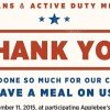 Applebee’s: FREE Thank You Meal for Veterans and Active Military on 11/11