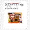 Target: Black and Decker Junior Tool Belt Set 50% off with Cartwheel TODAY only