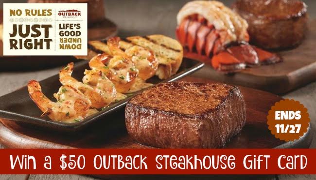 $50 Outback Steakhouse Gift Card Giveaway (ends 11/27)