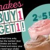 Jack’s: BOGO Milkshakes from 2-5pm!  (thru 4/18/17)