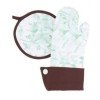 Flirty Aprons Brown and Teal Floral Pot Holder Set $4.00 SHIPPED!
