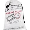 North Pole Postmark Canvas Gift Bag $7.89