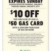 Publix: $10 off $50 Gas Card with $50 Grocery Purchase