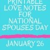 National Spouses Day January 26 | FREE Printable Notes