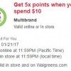 Walgreens: 5x Points when you Spend $10 (thru 1/21)