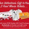 Two FREE Movie Tickets with Restaurant Gift Card Purchase