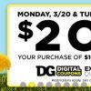 Dollar General: $2 off a $10 purchase Mon 3/20 & Tues 3/21