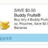 Save $.50 off Bananas with Buddy Fruits Purchase Printable Coupon