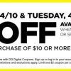 Dollar General: $2 off a $10 purchase Mon 4/10 and Tues 4/11