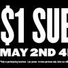 Jimmy John’s: $1 Sub Day Tuesday, May 2nd, 4pm-8pm