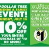 HOT! 10% off Dollar Tree Coupon TODAY July 16th only