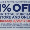 Dollar General: 11% off for Veterans and Active Military In-Store or Online 8/23 only