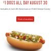 Sonic $1 Hot Dogs on Wednesday, August 30th