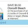 Printable Coupon: $0.50 off any ONE Clorox Bleach