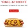Sonic $1 Hot Dogs on Wednesday, October 18th