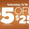 Dollar General: $5 off $25 purchase on Saturday 11/18