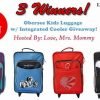 Winner’s Choice Obersee Kids Luggage w/ Integrated Cooler Giveaway! 3 Winners! $240 TRV! (ends 1/12)