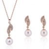 Rose Gold Pearl Jewelry Set only $7.99